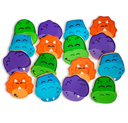 Decocookies - 16 Dinosaur Hand-Decorated Cookies - Vanilla Flavor - Individually Wrapped #TOP2