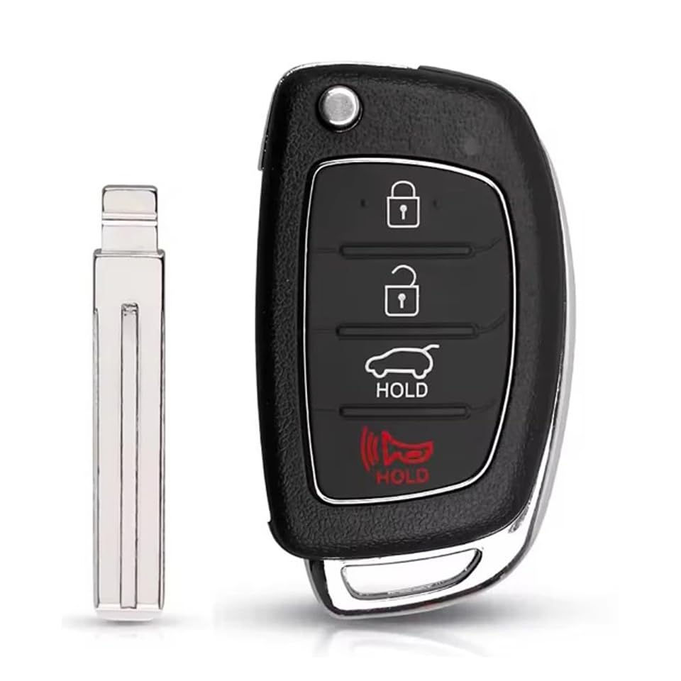 Coque de clé Hyundai Santa FE IX45 boîtier de rechange télécommande auto 4 boutons Mistra