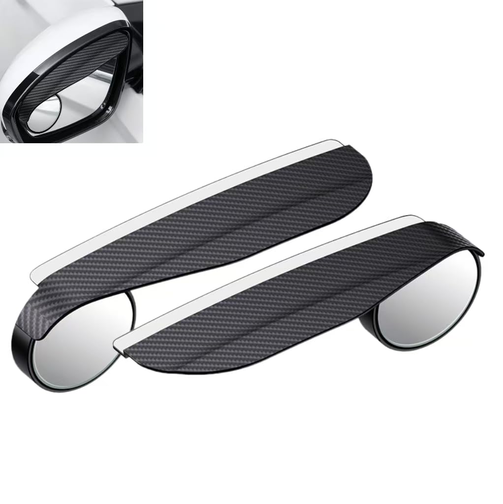 WENINETIES 2 Pcs Blind Spot Mirror for Lancia Ypsilon dal 2011, Rain Guard Rear View Door Extension Accessory Weatherproof Adjustable Flexible