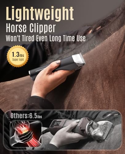 image for oneisall Horse Clippers,Low Noise Horse Trimmer Shaver Kit for Matted 