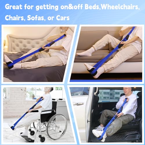 42 inch long leg lifter rigid leg lifter strap with eva handgrips ampfoot loop leg lifter after hip replacementampknee surgery recovery aids kitleg lifters getting legs in and out of bedcarwheelchair