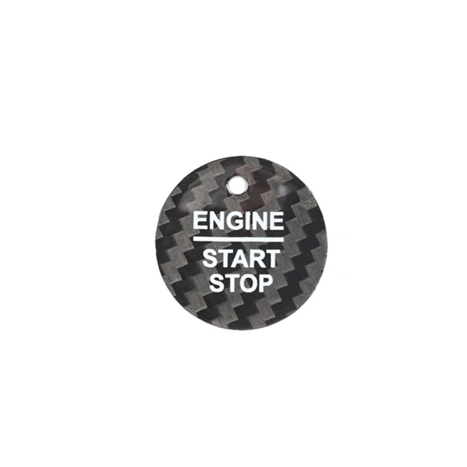 Dash Button Stickers Compatible with for Mondeo for ​Explorer ​for Ranger Car Start Button Cover Real Carbon Fiber Stop Switch Interior Sticker(Black)