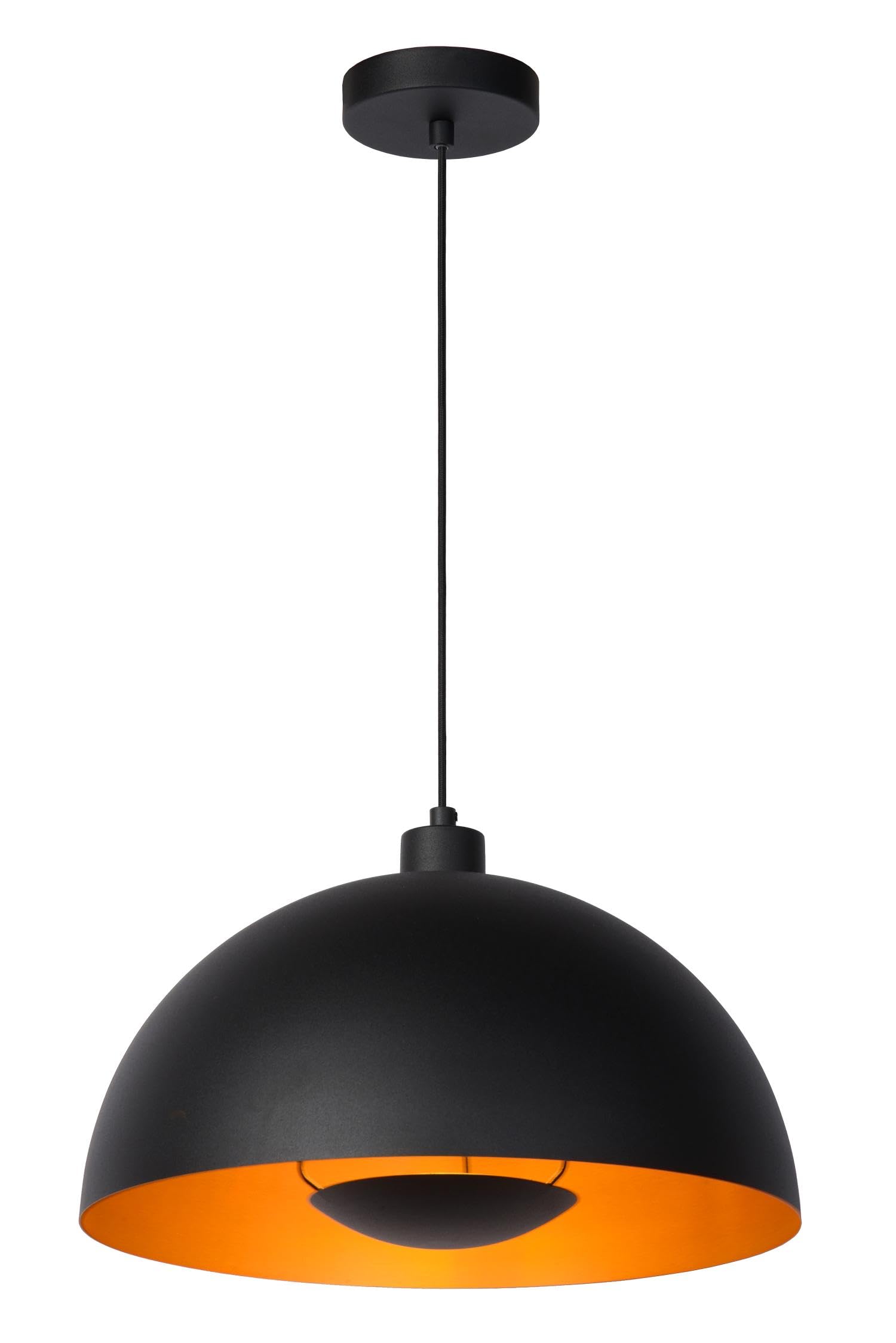 LUCIDE SIEMON - Pendelleuchten - Ø 40 cm - 1xE27 - Schwarz