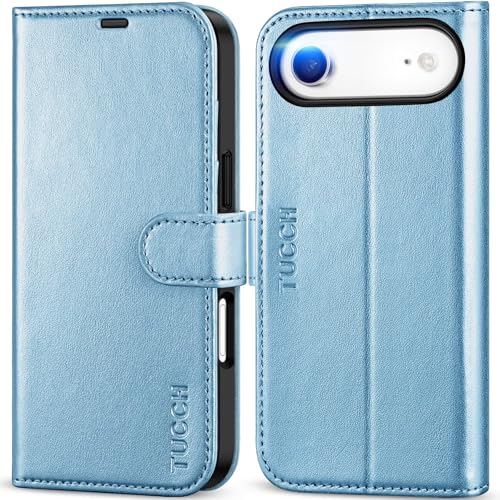 TUCCH Funda para iPhone Air 6,5 Pulgadas 5G 2025 Bloqueo RFID Cartera | Flip Folio Carcasa Funda Cuero PU Soporte Ranura para Tarjeta TPU A Prueba de Golpes Libro Cierre Magnético, Azul Brillante