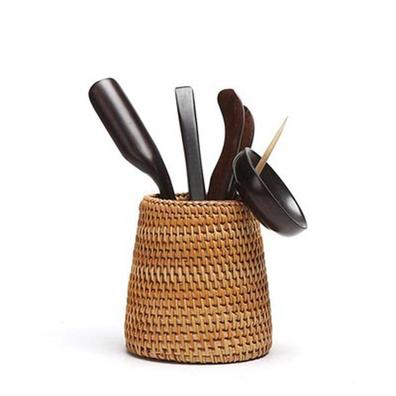 Rotin panier de rangement boîte de table pour stylo et vaisselle