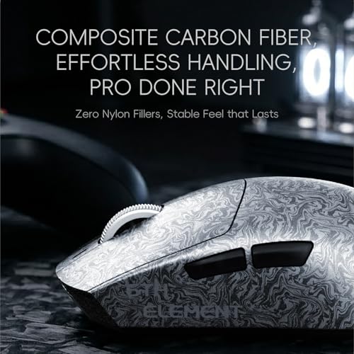 Image of ZORNHER X Mloong MX301 PRO Lightweight Gaming Mouse Wireless,Carbon Fiber Texture Finish,PAW 3315,60g Small Ergonomic Mouse with Anti-Slip Grip,Long Battery Life,Wired /BT /2.4GHz for PC, Laptop, FPS