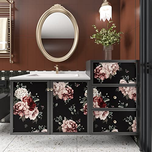 Papier peint floral rouge Wallercity imperméable 44,5x200 cm - 5