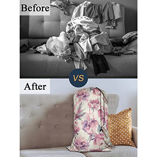 Swono LAUNDRY-BAG-DY2263 Watercolor Floral Extra Large Laundry Bag thumb #3