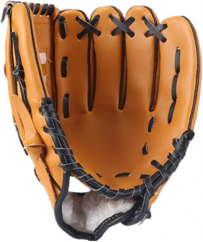WSSSH Outdoor Sports Equipment, Softball Practice Baseball Gloves, Baseball Gloves Equipment, Baseball Accessories-brown black||11.5 inch