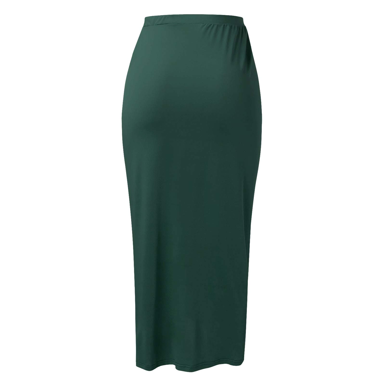 Falda larga de verano para mujer, cruzada hasta la rodilla, midi sexy de cintura alta, monocolor con hendidura, elegante informal