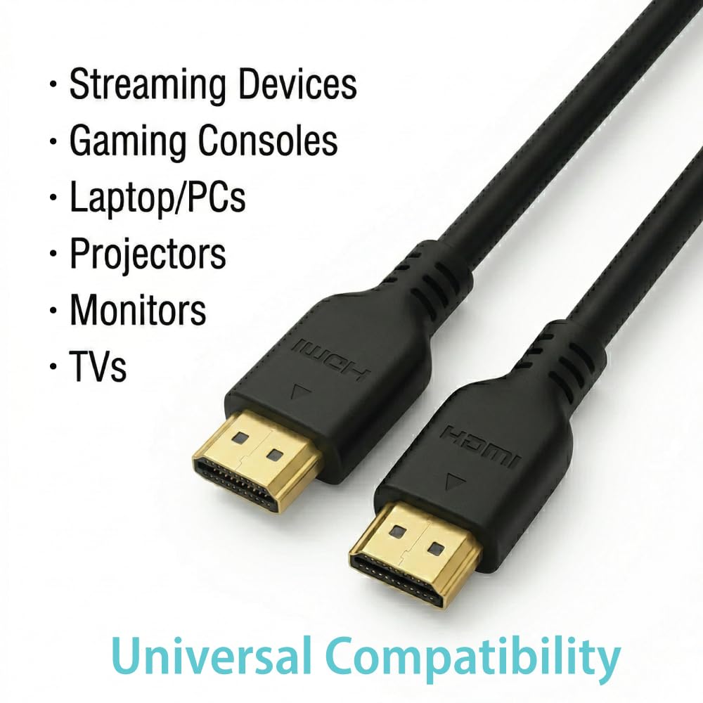 Cyberguys! Cavo HDMI ultra certificato 8K (V2.1) 48Gbps ad altissima velocità, 8K @60Hz/4K @120Hz HDR eARC Dolby Atmos HDCP 2.2 connettori placcati oro, compatibile con PS5 Xbox, Blu-ray TV, GPU