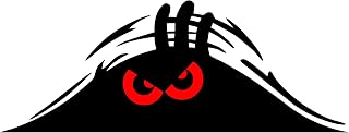 Evil Angry Funny Novelty Peeping Peek a Boo Monster Sticker with Red Eyes Wall Art Car Window Bumper Vinyl Decal Graphic Small to Large Sizes available ref:2