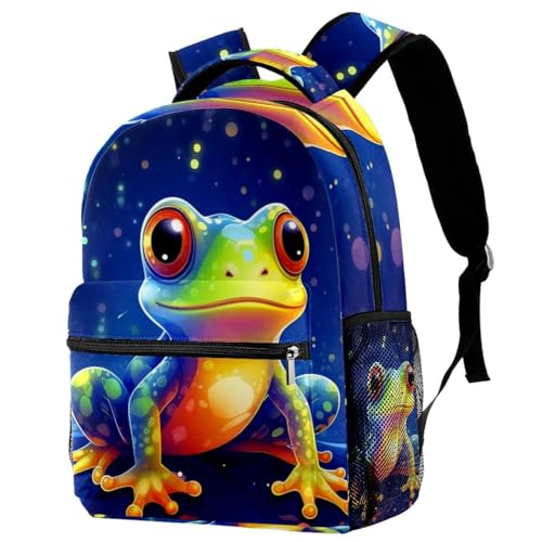 Sac à dos grenouille ciel étoilé multicolore pour école et collège