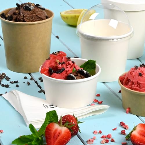 Gobelets à glace en papier blanc 150ml pour sorbets et snacks jetables - 3