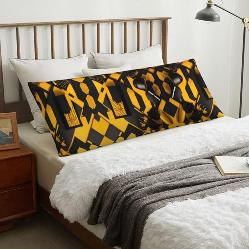 Housse de coussin de corps imprimé jaune moutarde pour des nuits douces - 8