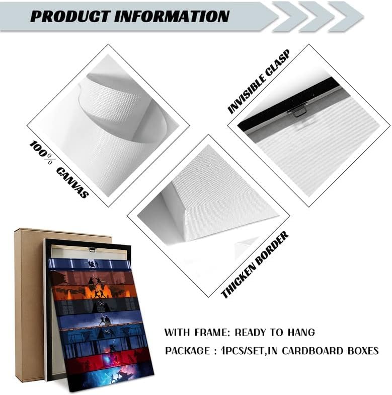 Miniatura 6 de Pósteres de película en lienzo para pared, póster de Darth Vader con impresión HD sobre lienzo, cuadro de pared para sala de estar, decoración del