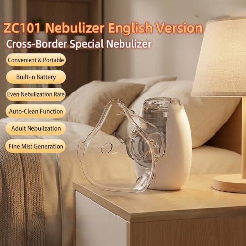 Image of Portable Nebulizer Machine for Kids & Adults | Compact Quiet Mesh Inhaler for Home Travel Use, Asthma Cough & Breathing Relief