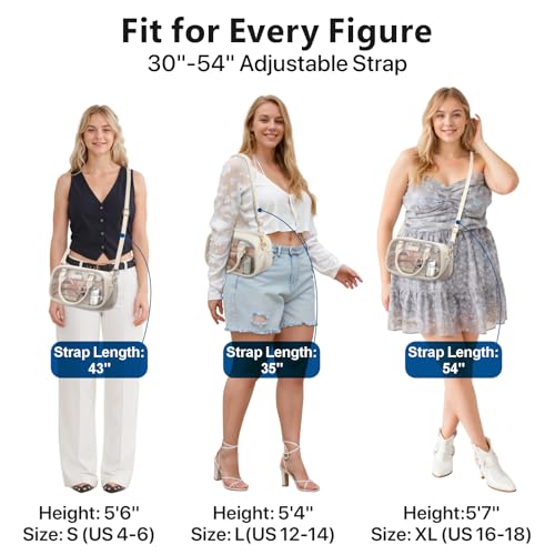 Image of PACKISM Clear Bag for Stadium Events - Small Clear Purse Crossbody Bag | Adjustable Wide Strap, 2 Easy Access Pockets, Thick 0.5mm PVC, for Sports Game Day Concerts Festival, Women Clear Stadium Bag