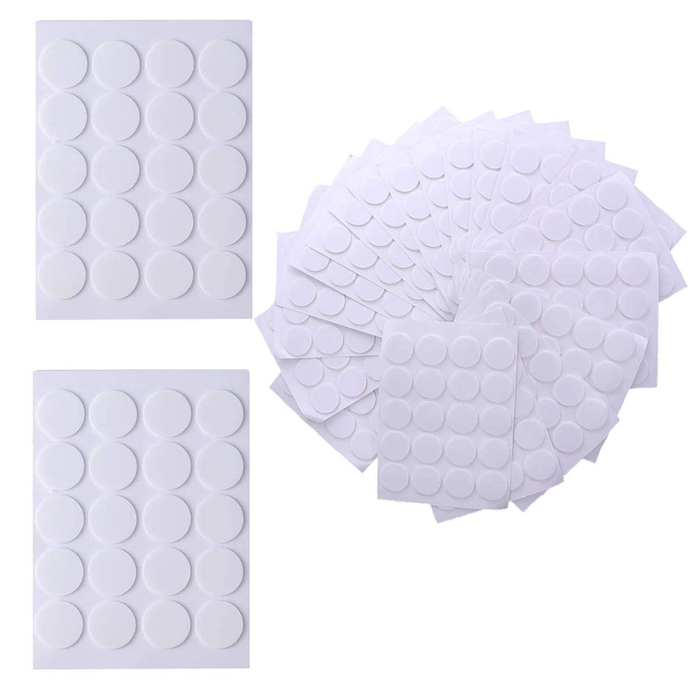 – 400 Pieces White Wick Foam Stickers, Double-Sided, Heat Resistant, DIY Candle Making Supplies