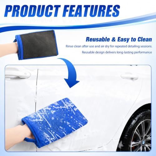 2PCS Dual-Sided Functionality Clay Mitt & Clay Towel Auto Detailing Set - 2