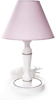 Abajur Madeira Strass 1, Quarto Bebê Infantil Menina, Potinho de Mel, Rosa