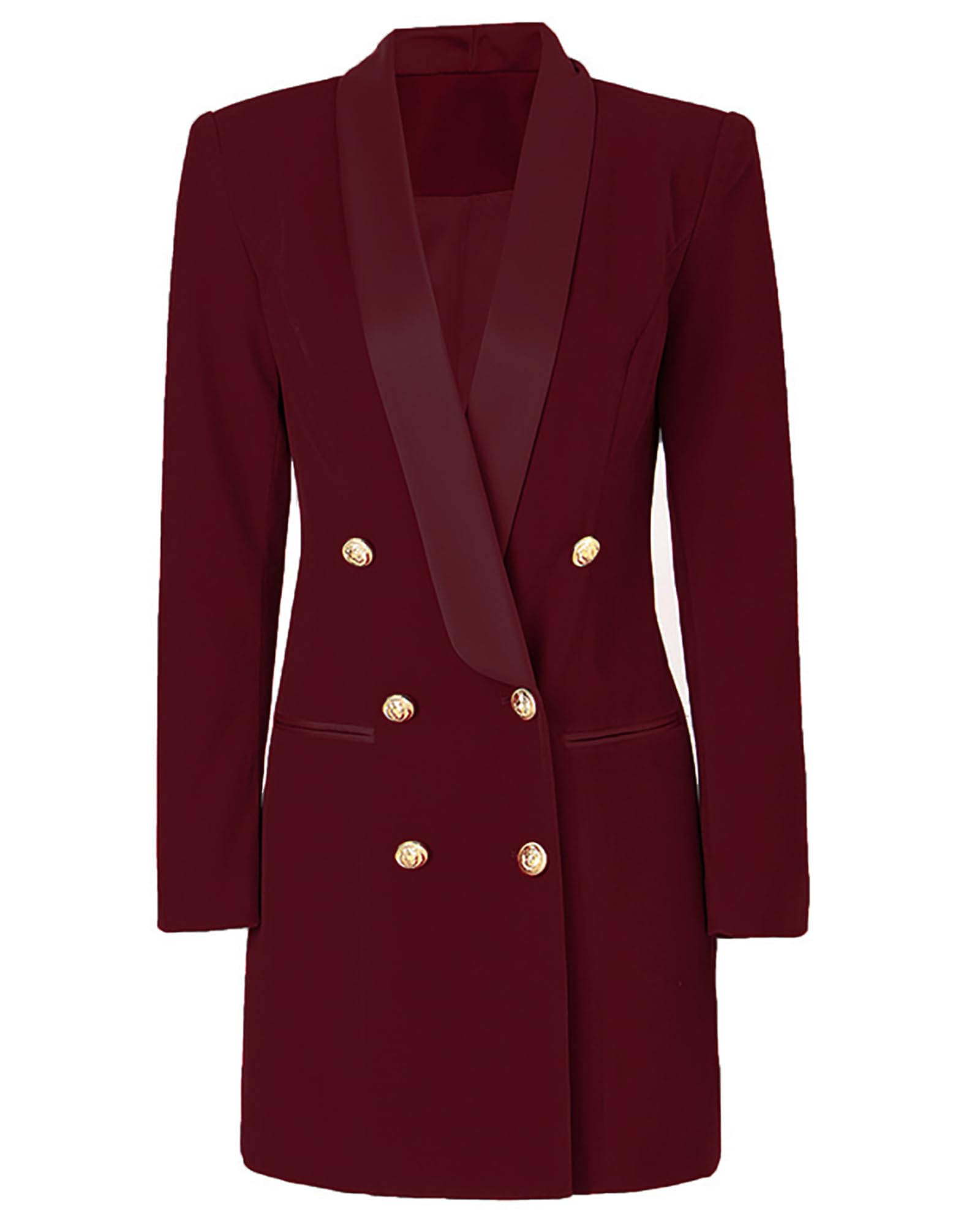 Womens Blazer Dresses Double Breasted Business Blazers for Women Casual Short Tuxedo Dress Mini Tailored Work Jacket