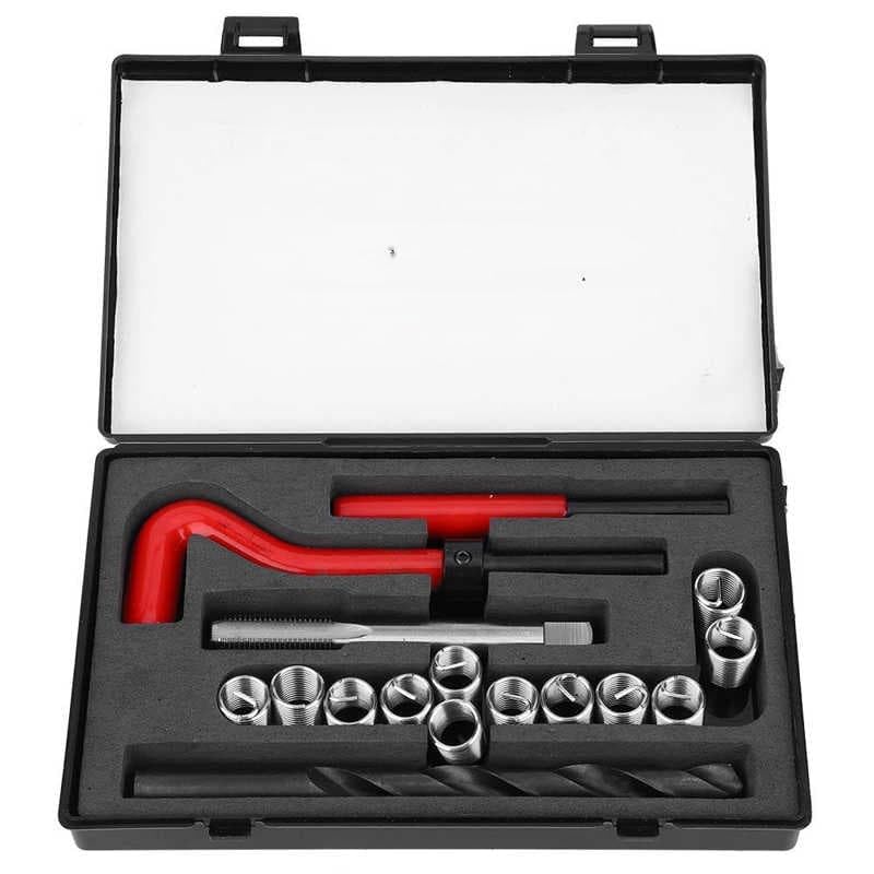 17PCS M11X1.25 Thread Repair kit Stainless Steel Twist Drill Wrench Thread Insert Thread Insert Set