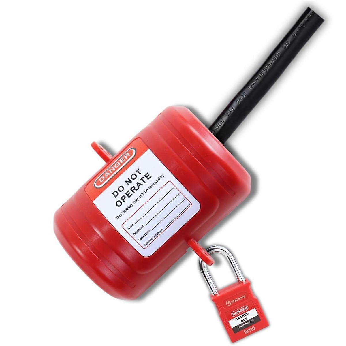 Electrical Plug Lock for Lockout Tagout - 220 Volt Power Cord Lockout Device,Extension Cord Lock,Industrial Grade Medium