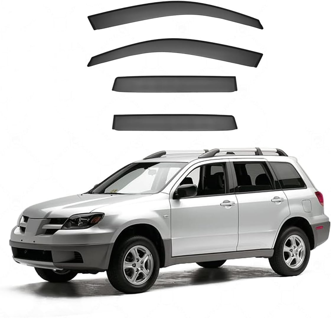 Panxuc Normal Car Wind Deflectors For Mitsubishi Outlander 2001-2005, Side Window Wind Rain Deflector Window Visor Sun Rain Guard Smoke Guards