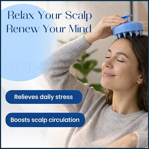 Image of Scalp Massager Shampoo Brush, Eco-Friendly Wheat Straw Body With Soft Silicon Bristles, Hair Scalp Scrubber, Scalp Exfoliator | Dandruff Removal, Prevents Hair Loss For Men, Women (Jb-35)