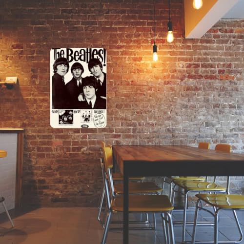 Image of Zesta Bathroom Decor Items Washroom Decor Tin Sign | Aesthetic Posters Wall Poster for Bedroom | Magnetic Cafe Decoration Items / Restaurant Decorations Items | Quirky Home Decor Bar Accent (Beatles (4))