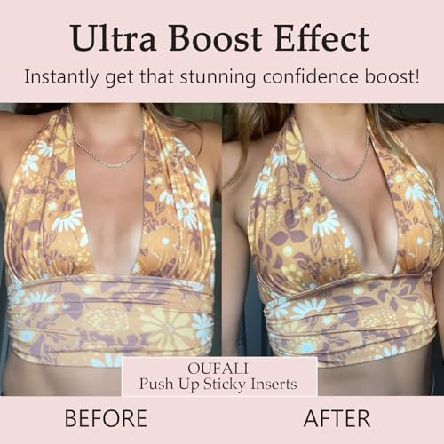 Push Up Sticky Inserts Double-Sided Adhesive Ultra Boost Padding Inserts for Bikini Swimsuit Sports Strapless Bra Pads4