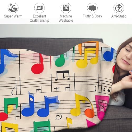 Couverture ronde douce notes de musique multicolores pour chaise - 5