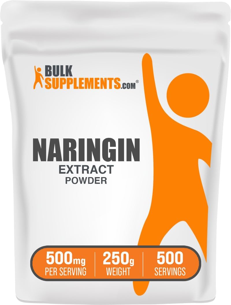 BulkSupplements.com Naringin Extract Powder - Sourced from Citrus Fruit, Naringin Supplement - Herbal Supplement, Gluten Free, 500mg per Serving, 250g (8.8 oz) (Pack of 1)