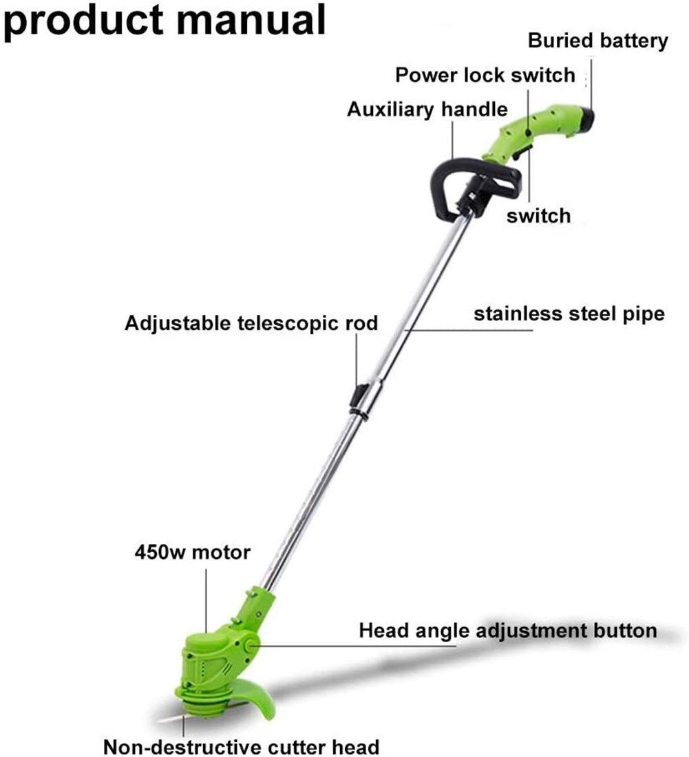 Tagliaerba Elettrico a Batteria con Batteria da 3000 mAh, tagliaerba Elettrico per Uso Domestico, tagliaerba Leggero Teles, 14 cm
