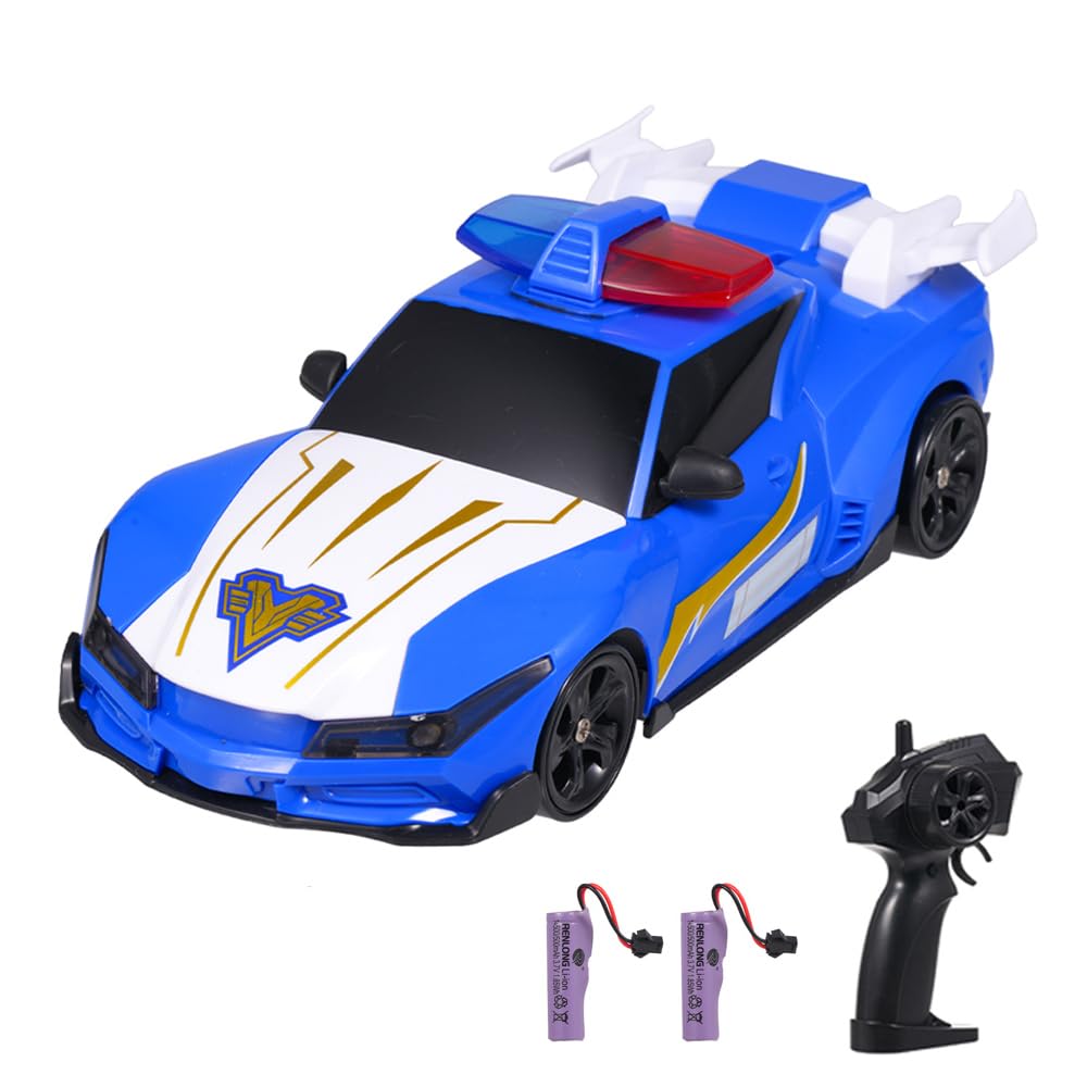 Dodoore 1/24 RC Drift Car Police Cars, 2.4GHz 4WD High Speed Racing Car with Cool Lights and Extra Tires