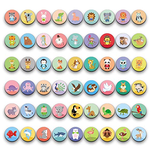 MORCART 54pcs Animal Refrigerator Magnets Cute Funny Magnets Kitchen School Classroom Whiteboard Office Magnetic Board Decorative Magnets Gifts for Adults Kids