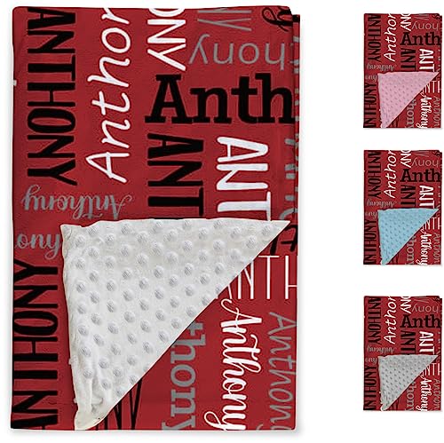 Image of Custom Baby Blanket - Personalized Names Design - Soft Plush Blanket with Double Layer Dotted Backing for Boys Girls Color16(47x60 inches)
