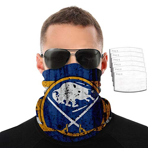 Buffalo-Sabres Neck Gaiter Face Mask Scarf Dust Sun Protection Cool Lightweight Windproof Breathable Fishing Hiking Running Cycling With filter