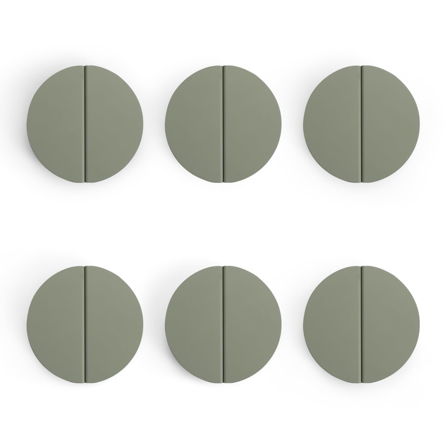 Evionlin Green 2-1/2 inch Drawer Pulls, 12 pcs (6 Pairs) Half Round Half Moon Cabinet Pull Handles Semicircle Knobs with Screws for Kitchen Cupboard