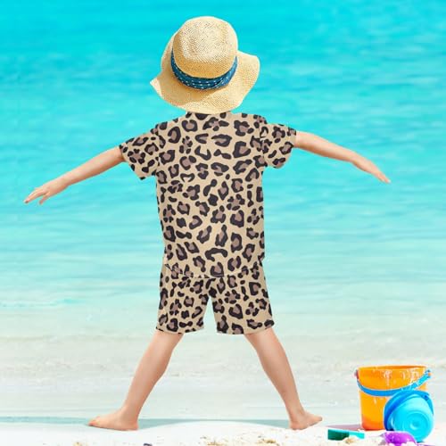 Image of Sunflower Floral Yellow Black Short Sleeve Hawaiian Button Down Shirts and Short Sets for Boys Toddler Summer Outfits