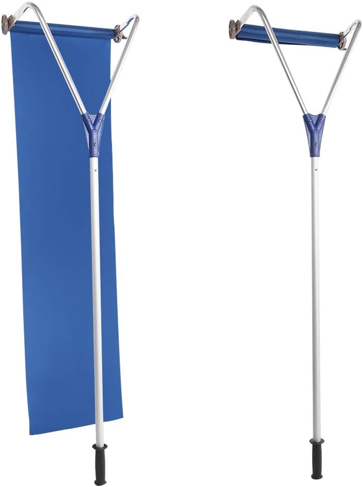 review ROVSUN Roof Snow Rake with Wheel Adjustable Extended Anti-Skid Handle,21ft Sturdy Lightweight Snow Removal Tool with Wide Rolling Head Cutter & 5-Section Tubes for Clearing Roof Vehicle Snow
