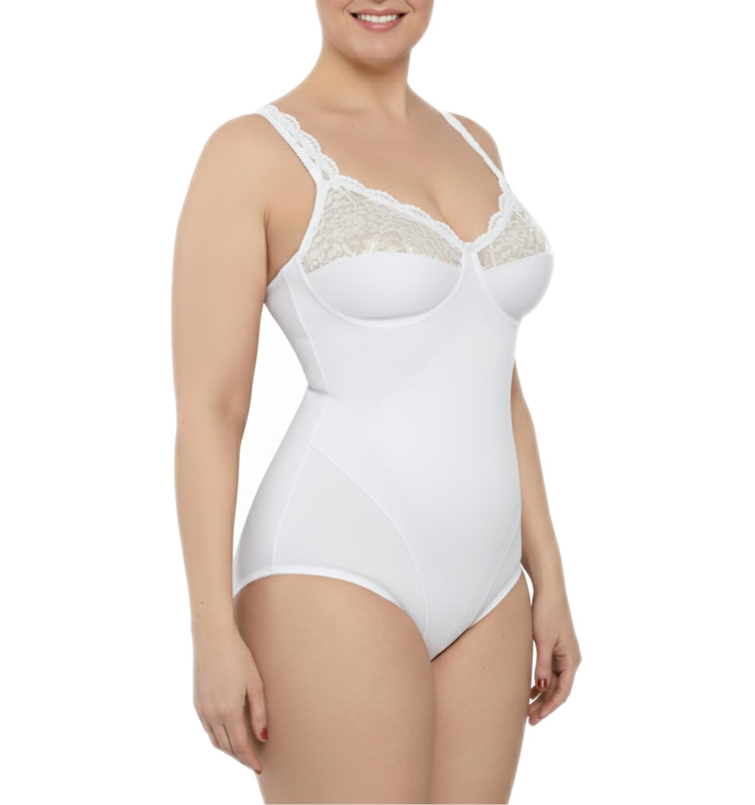 Body Donna Coppa D Contenitivo e Snellente Intimo Elegante per Un Corpo Perfetto in Pizzo Senza ferretto Scollatura sulla Schiena