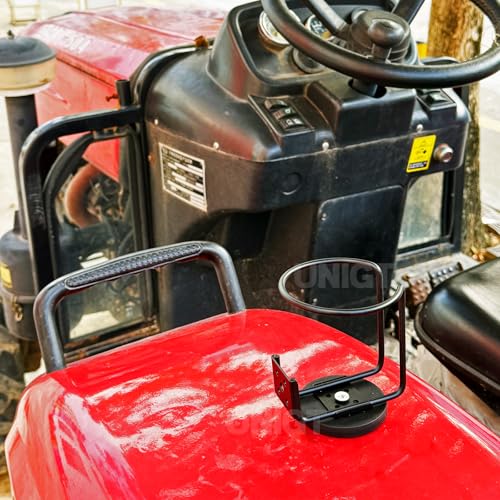 UNIGT 2 Pack Universal Tractor Magnetic Cup Holder Compatible with Forklifts, Lawn Movers Kubota B BX Mahindra RV Bottle Beverage Holder Accessories with Magnetic Mounting Base and Wall Mount Screws