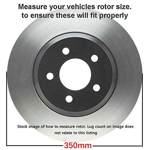 Image of Detroit Axle - Pair (2) 350mm Front Drilled and Slotted Rotors w /Ceramic | Brake Pads, Hardware & Brake Cleaner & Fluid for 2007-2009 Mercedes-Benz GL320 with 19 inch Wheels