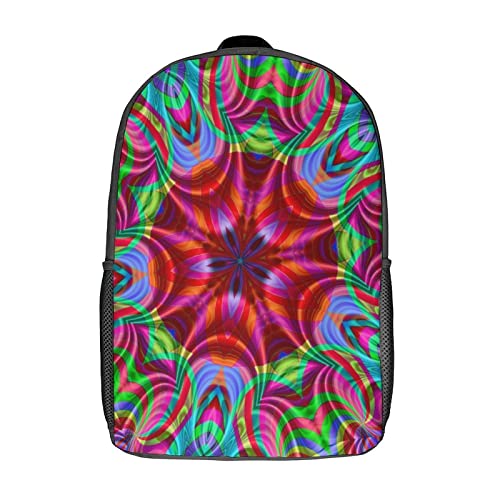 Sac d'école ados imprimé 3D Kaléidoscope : cartable stylé grand volume