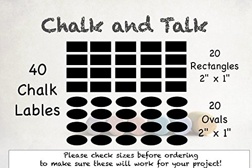 Home-Organizer Tech 40Pcs Chalkboard Labels Waterproof Erasable Remove Blackboard Label Stickers (20 Rectangles, 20 Ovals) #TOP6