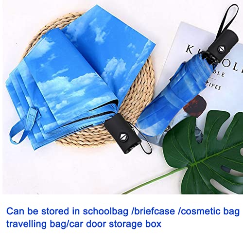 Image of SIEPASA Windproof Travel Compact Umbrella-Automatic Umbrellas for Rain-Compact Folding Umbrella, Travel Umbrella Compact, Small Portable Windproof Umbrellas for Men Women Teenage. (Sky)