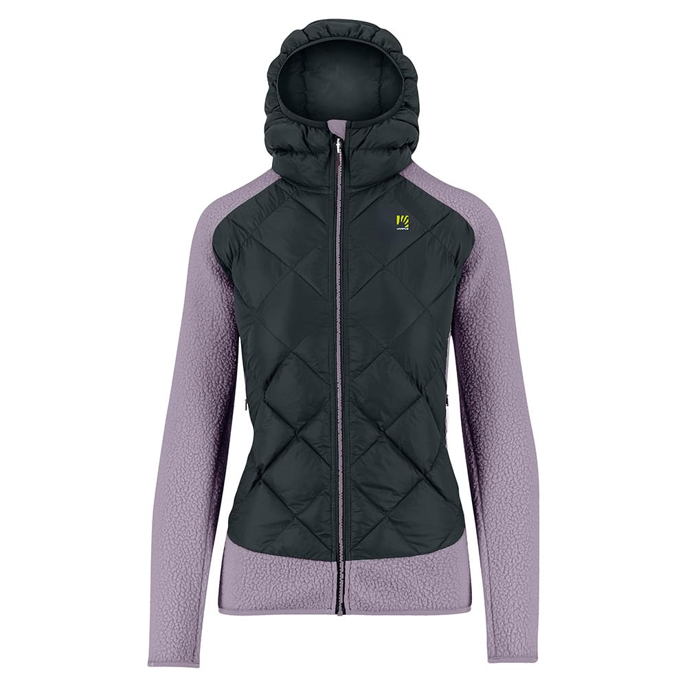 Women's Grey/Purple Karpos Marmarole Retro Jacket - / - Medium - Retro Full Zip Mid-Layer Jacket