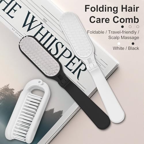 Peines compactos plegables 2-Pack negro y blanco miniatura 2